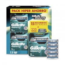 Recambios Maquinilla de Afeitar Gillette Mach3 Pack 15 uds